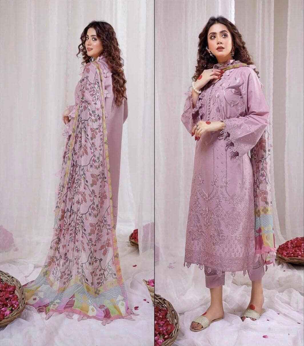 Suitnsleek Royale: Purple Dhanak Embroidered 3-Piece Suit